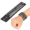 2 stk. punk armbånd vintage flerlags nagle motorsykkel imitert skinn mansjettarmbånd