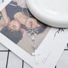 Sweet Cute Bow Keychain Beaded Phone Lanyard Strap Charms Cross-Pendant Phone Chain Anti-Lost For Women Girls Gift