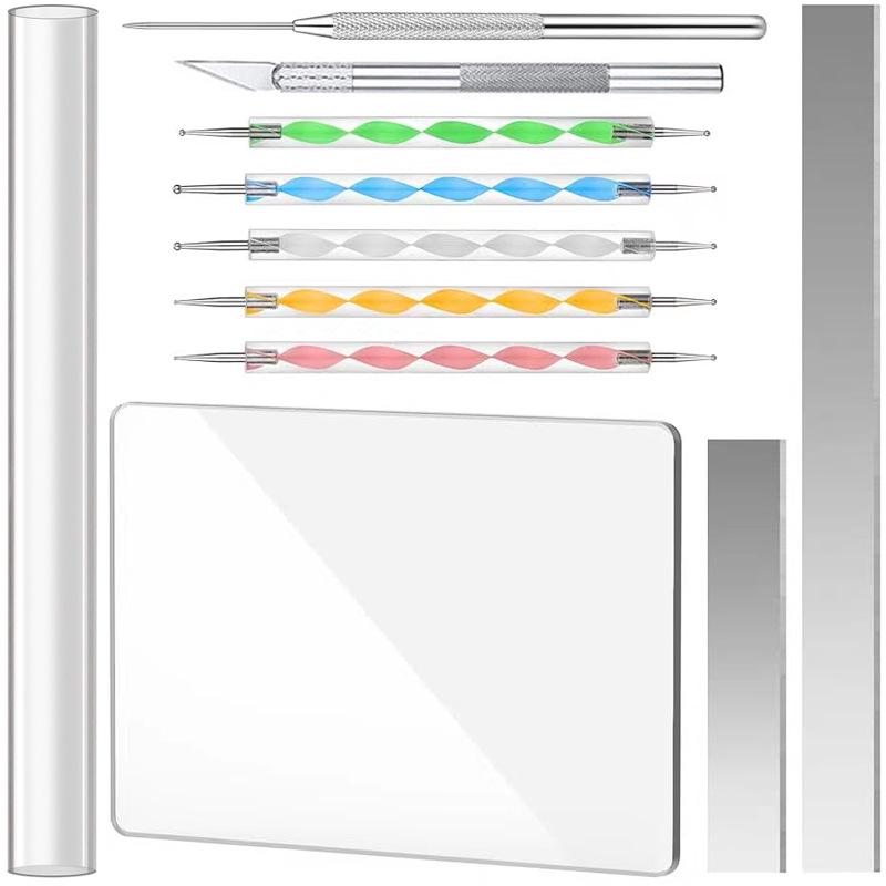 Super Light Clay Sculpting Tool Set: Knife, Pressing Board, Rolling Pin, and Needle Set for Polymer Clay DIY Figurines.