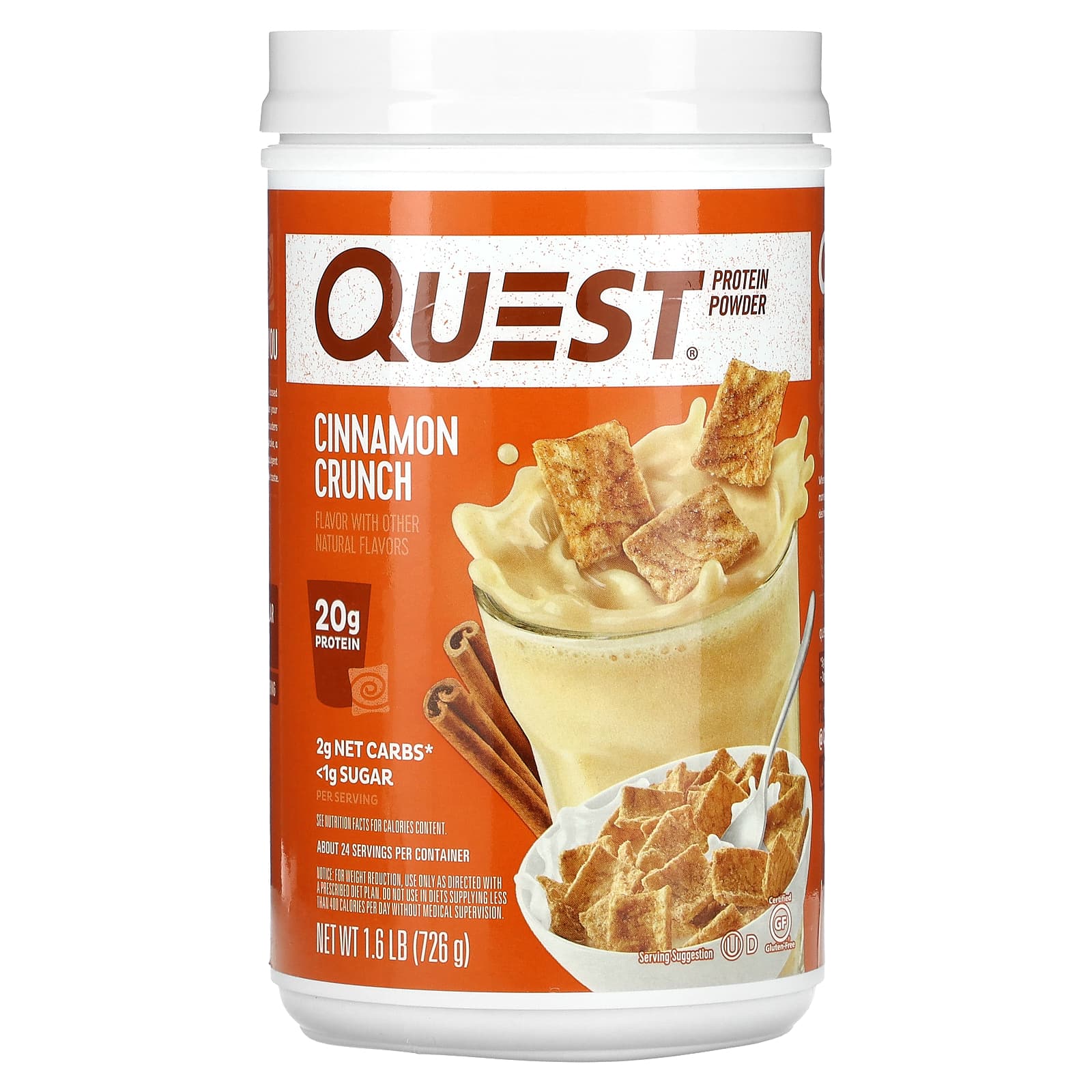

Quest Nutrition, Protein Powder, Cinnamon Crunch, 1.6 lb (726 g)