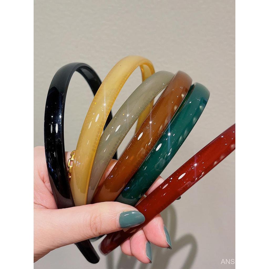 Pastoral Style Colorful Non-Slip Hairband with Teeth - Energetic Jelly Hair Clip & Face Washing Headband.
