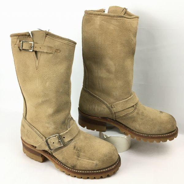 

Винтажные ботинки инженера Carolina PT/91 с металлическим подноском, 90-е годы, размер примерно. 23.524.5см Бежевые Ботинки/Туфли