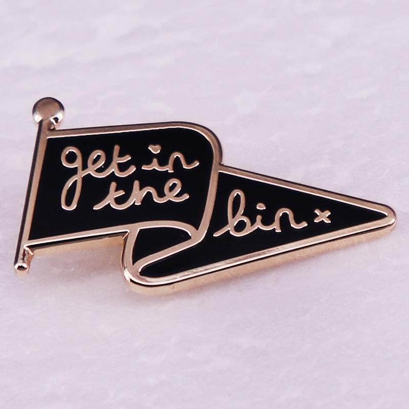 Trash Can Brooch - Fun English Accessory Badge