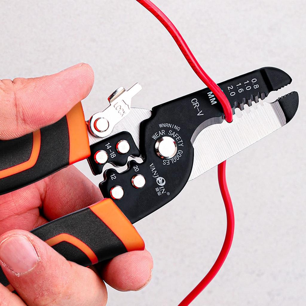 VANJOIN Wire Hand Tool for Copper Wire Wire Stripper with Professional Grip and Durable Steel Jaws Wire Crimp-Style Stripper, 0.8-2.6mm (20-10AWG)