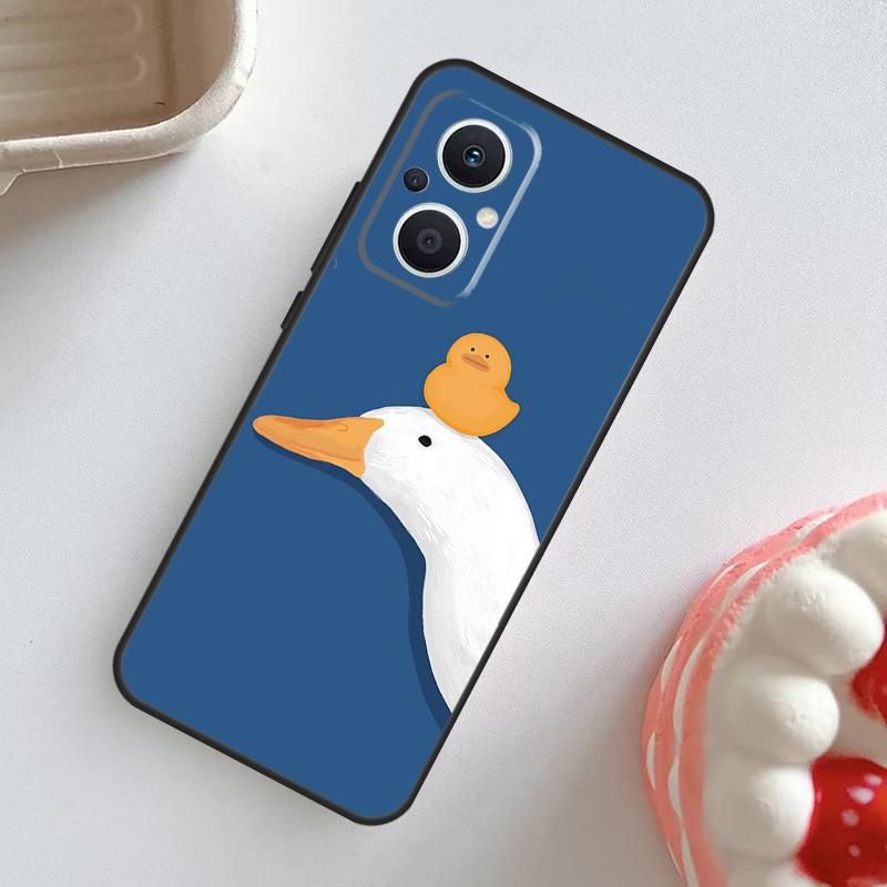 Cartoon Lustige Gans Hülle Für OPPO Reno 7 8 6 5 4 Lite 8T 4Z 5Z 11 F 10 Pro OPPO Find X6 X5 Pro X2 X3 Neo Abdeckung