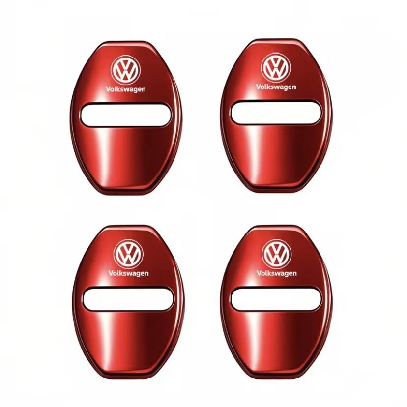 BFPQY1 Zinc Alloy Car Door Lock Buckle Cover Protective Covers For VW GTI Polo Golf Passat Tiguan Jetta T-ROC Touareg Taigo CC Hub Cap