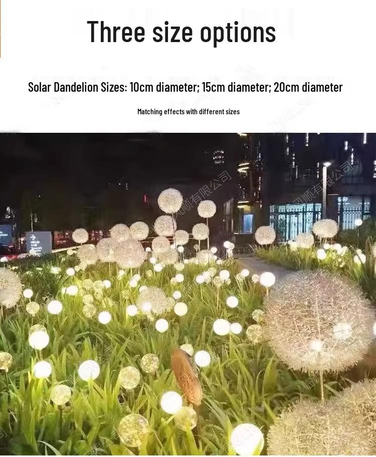 Solar Dandelion Lamp - Waterproof Outdoor Landscape Light with Ground Plug
