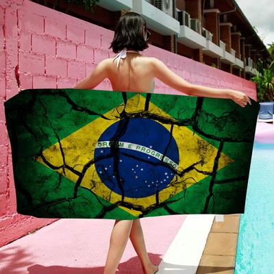 Brasilien Brasilianische Flagge Große Mikrofaser Strandtücher Schnelltrocknendes Handtuch Sand Strandtücher Poolhandtuch Für Reisen Schwimmbad Yoga