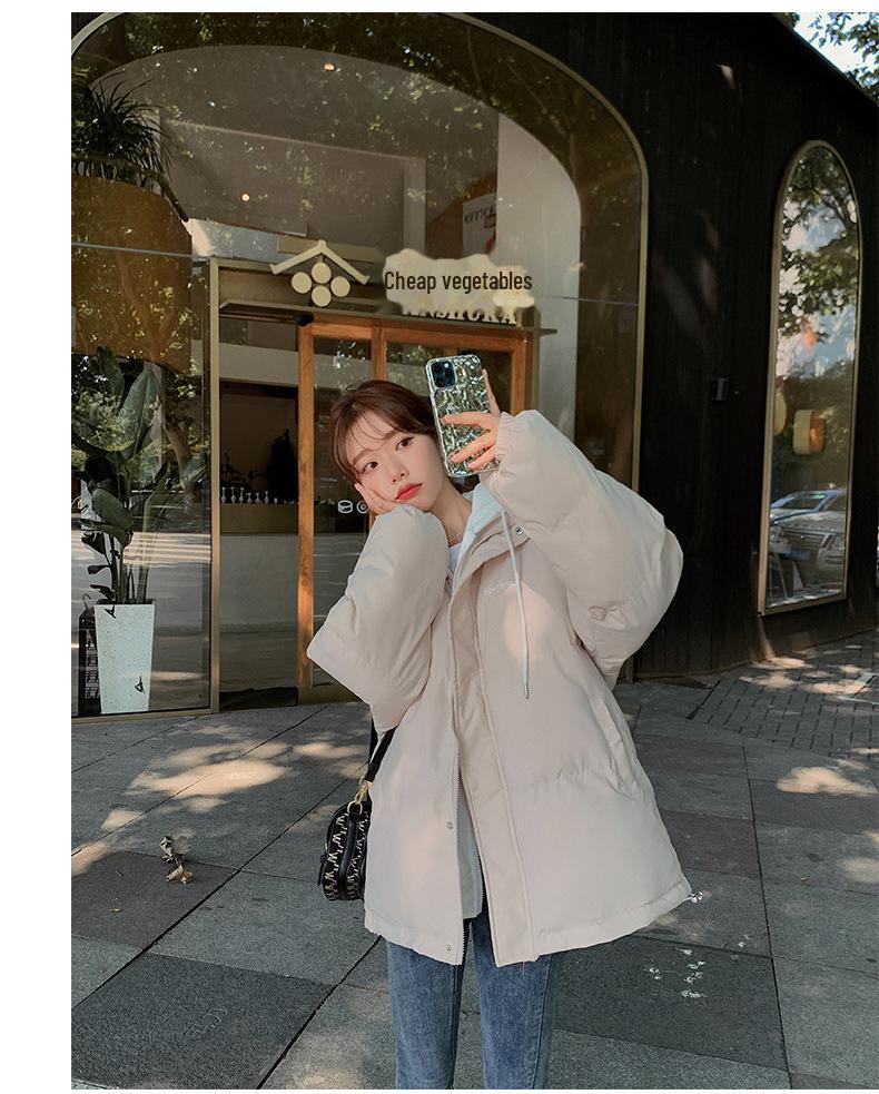 2024 Winterjacke aus verdickter Baumwolle im koreanischen Stil mit Kapuze für Damen