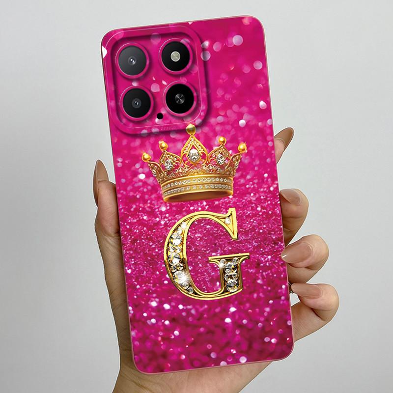 Casing For Honor X5b 2024 Phone Case Crown Letters Silicone Soft Full Protective Back Cover For HonorX5b X 5b+ Plus Coque Fundas
