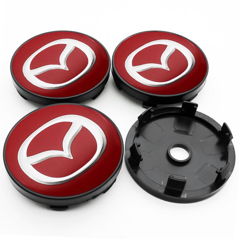 4Pcs Wheel Center Hubcaps 56mm/60mm Diameter for Mazda Atenza GL MX-30 CX-30 2 3 4 5 6 8 CX-3 CX-5 Car Styling Exterior Accessor