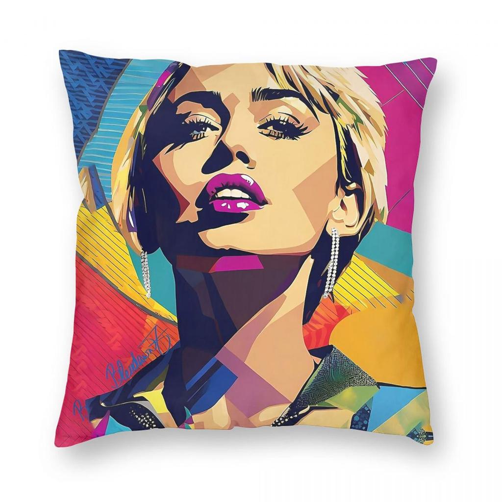 Miley Cyrus Hannah Montana Square Pillowcase Polyester Linen Velvet Pattern Zip Decorative Pillow Case Room Cushion Case x