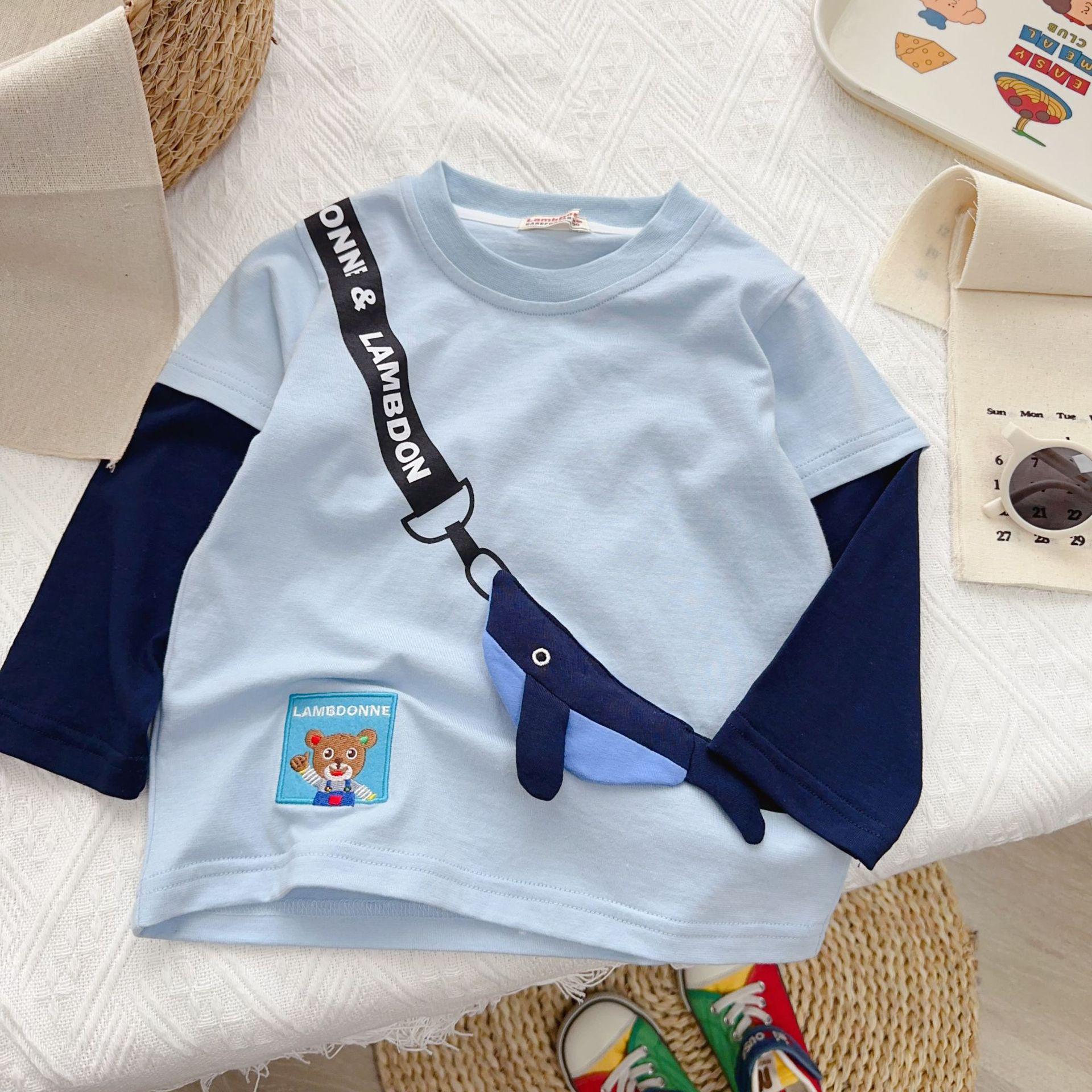 

Autumn 2025 Boys Long-Sleeved Base Shirt for Children 110 cm