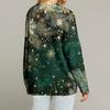 Women's Fashion Long Sleeve Christmas Print V-Neck Button Loose Cardigan Top