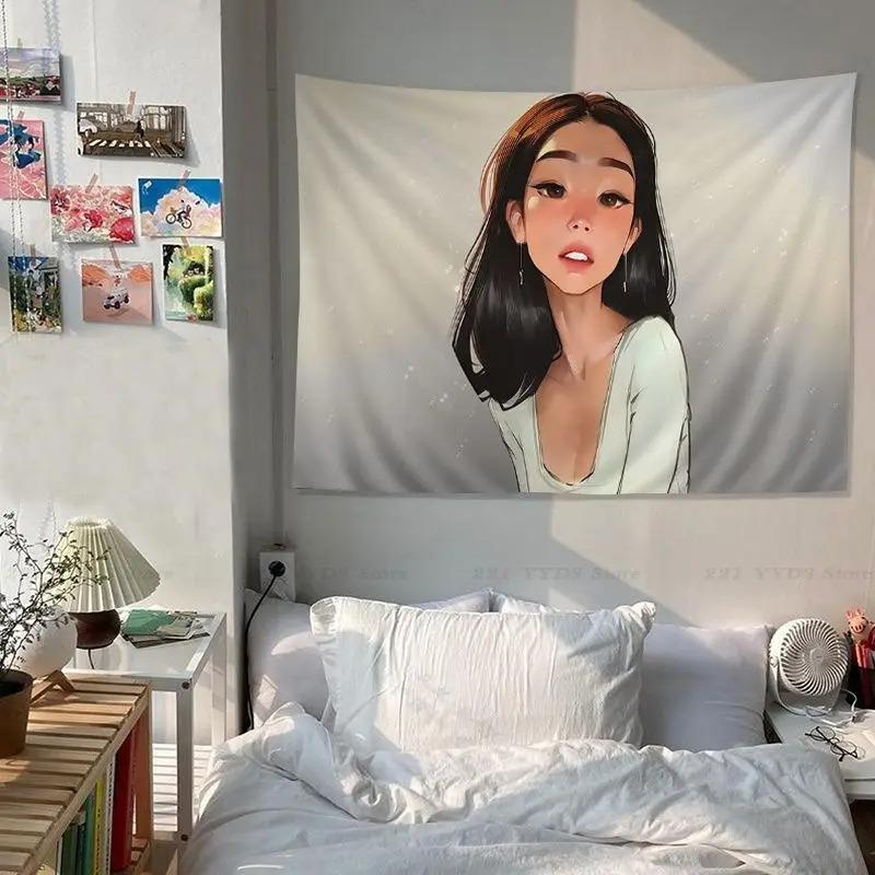 

Аниме Мода Сексуальная Девушка Гобелен Офис Гостиная Гобелен Украшения Дома Настенный Гобелен 100x75cm