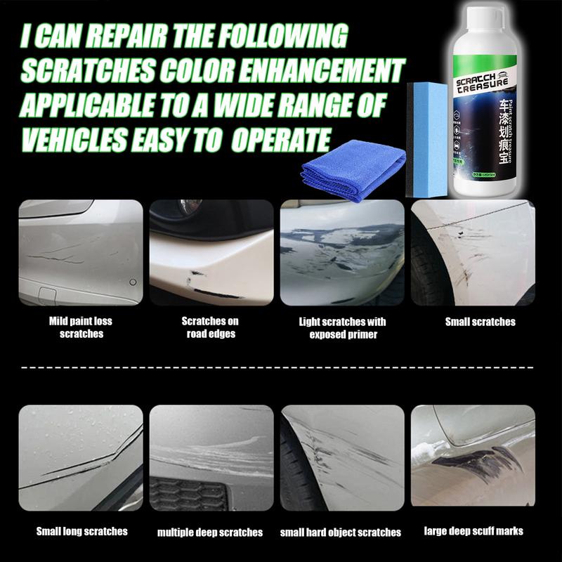 Car Scratch Eraser Car Scratch Repair Agent 120ml Car Scratch Repair Agent With Sponge Wipe For Car Paint Scratch Repair