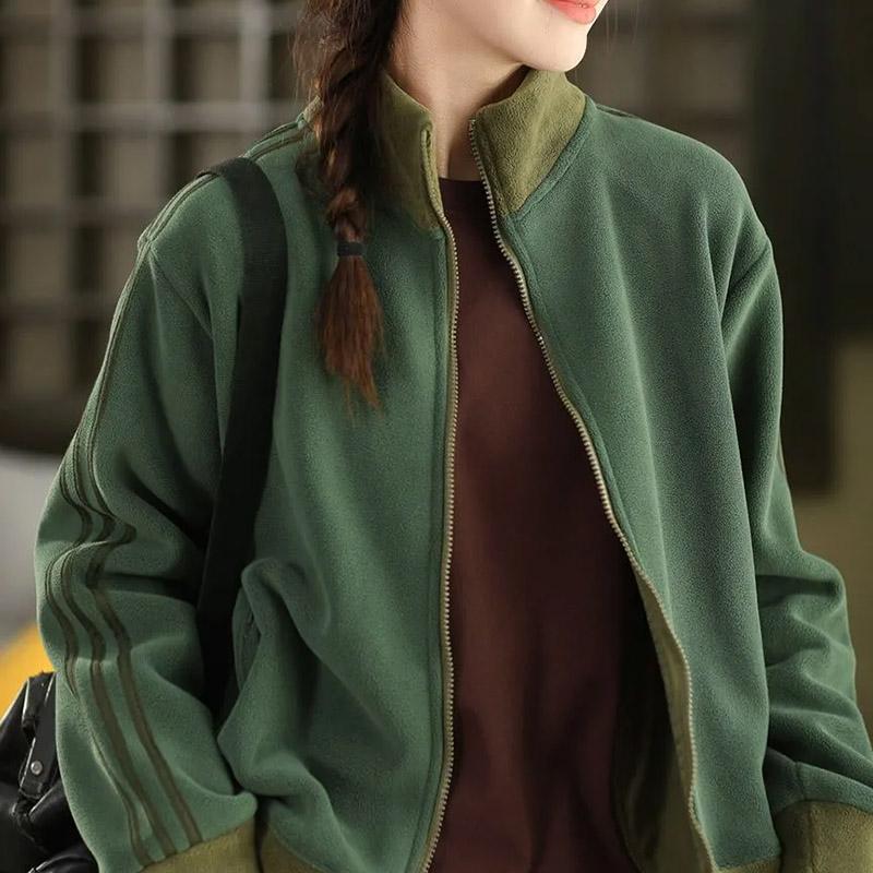 Coat for Women Cotton Autumn Winter Thickened Casual Oversize Double-sided Cardigan Zipper Jacket