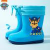 Paw Patrol Children's Rain Boots Cartoon Cuffed Fleece-Lined Rain Shoes All-Season Universal Water Shoes Boys and Girls Non-Slip Waterproof Rubber