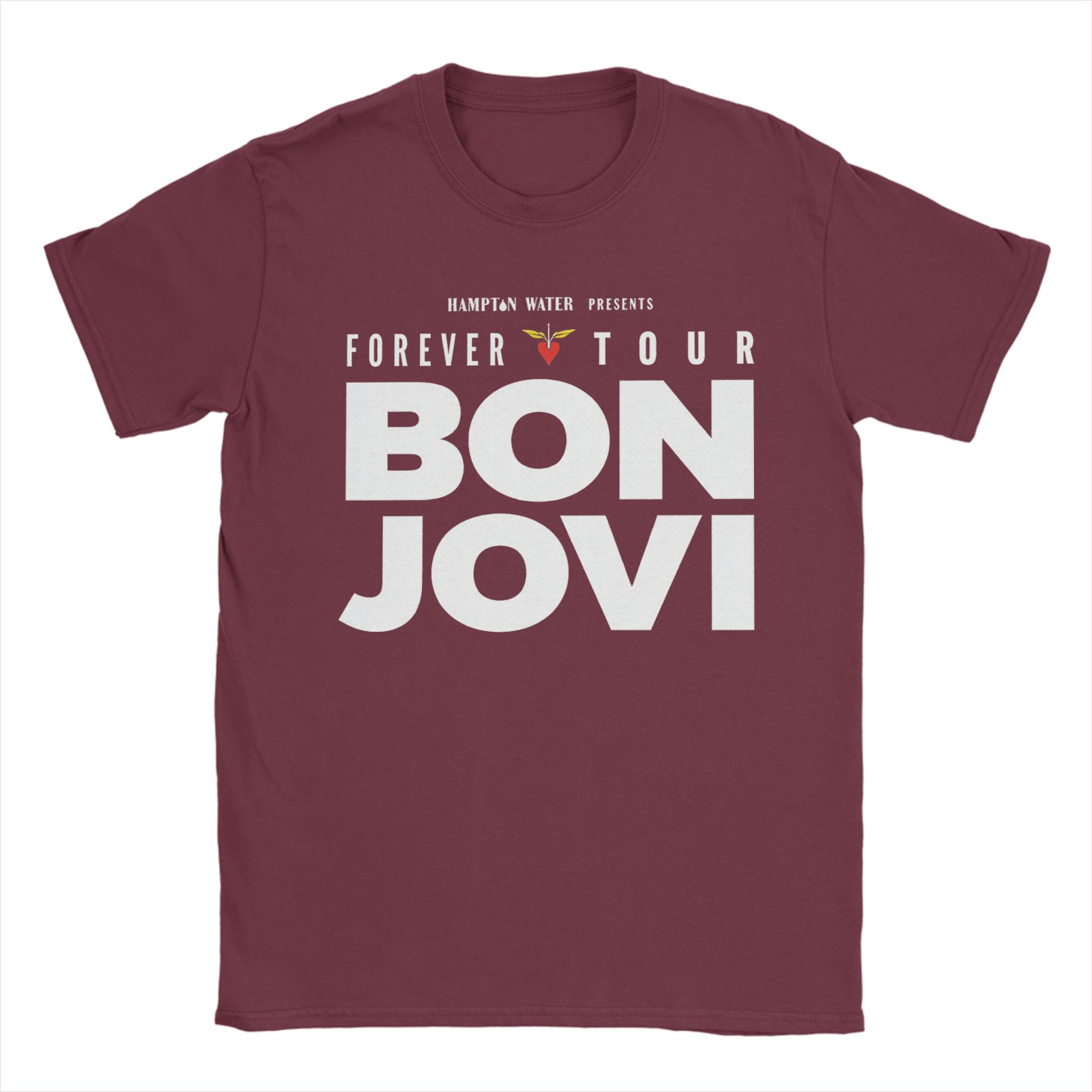 

Bon Jovi Grunge Band Forever TOUR T-Shirt for Men 100% Cotton Tee Shirt Round Neck Short Sleeve T Shirt Plus Size Clothing 2XL