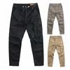 Men Pants Solid Color Multi Pockets Straight Casual Cargo Pants for Daily Wear