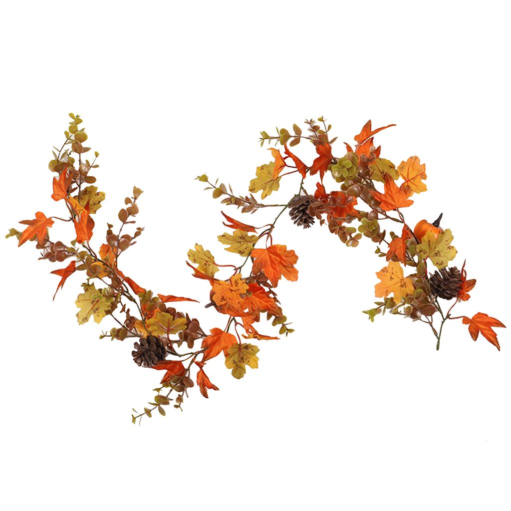 100cm Fall Maple Leaf Garland Hanging Decoration Artificial Autumn Garland Thanksgiving Ornament for Home Wedding Party