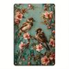 Sparrows Flower Branch Metal Wall Art Rustic Farmhouse Sign for Living Room Bedroom Indoor Outdoor