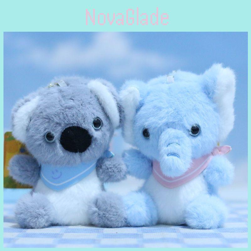 Adorable Plush Elephant And Koala Keychain Soft Toy Cute Animal Doll For Bags