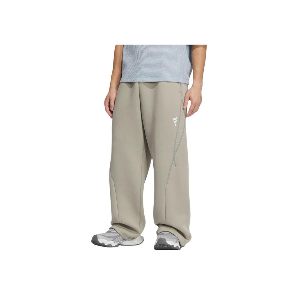 Adidas Solid Color Comfortable Casual Versatile Retro Sport Splicing Knitted Pants Men Pants Leather-Gray KB4602