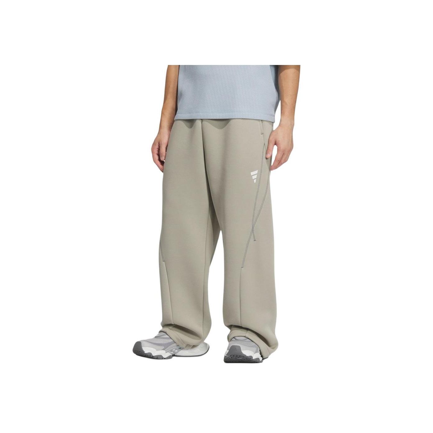 

Adidas Solid Color Comfortable Casual Versatile Retro Sport Splicing Knitted Pants Men Pants Leather-Gray KB4602 L