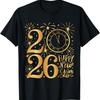 Happy New Year Party 2026 Family Matching Unisex Printed TShirt Tops High Quality Cotton Crewneck Casual Style Shortsleev