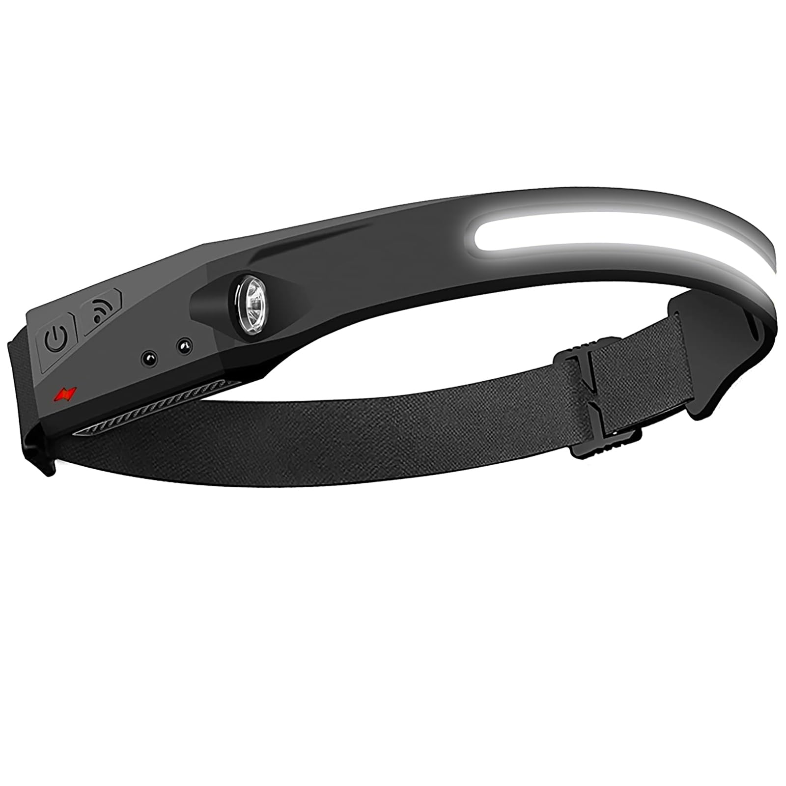 

SAPASLIFE Rechargeable LED Headlamp Light 5 Lighting Hand Gesture IPX4 Waterproof and Compact and 1200mAh USB Up to 8 Hours of Maximum Brightness of чёрный