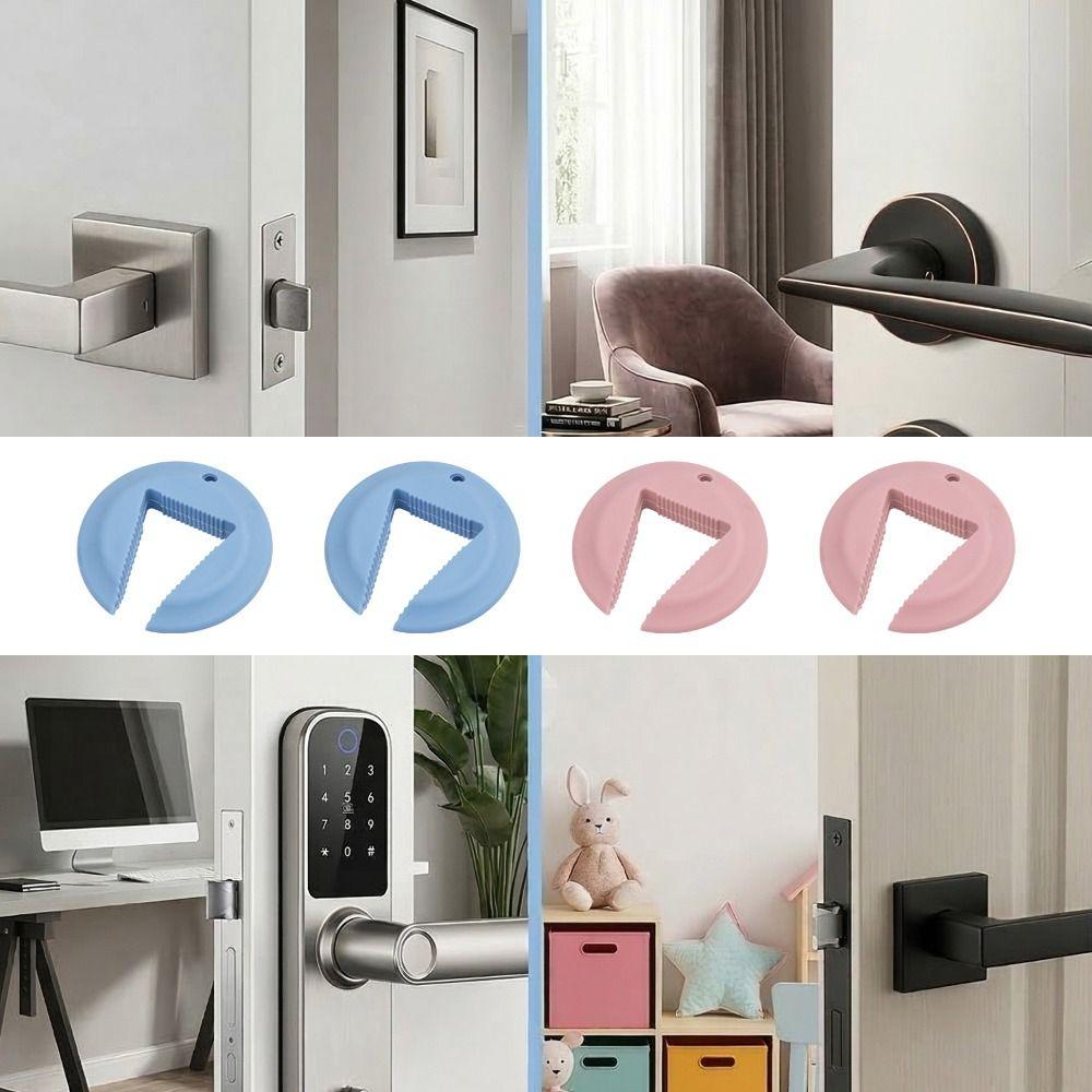 Easy Install Door Bang Stopper Pet Friendly Silicone Doorstop Flexible Door Pinch Guard  Cat