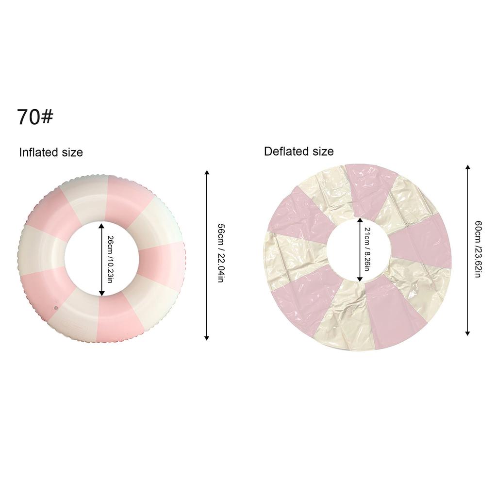 1pc Striped Double Air Bag Swimming Ring With Handle Thickened PVC Inflatable Swim Circle Beach Pool Water Floating Ring
