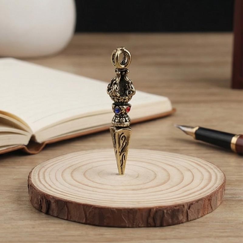 Artistic Handmade Copper Vajra Ritual Object Metal Texture Suitable for Meditations Practice and Interior Decoration