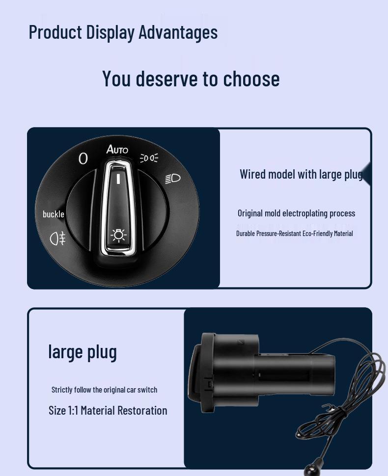 Compatible Automatic Headlight Switch for VW Lavida, Golf, Bora, Passat, Jetta, Polo, Tiguan