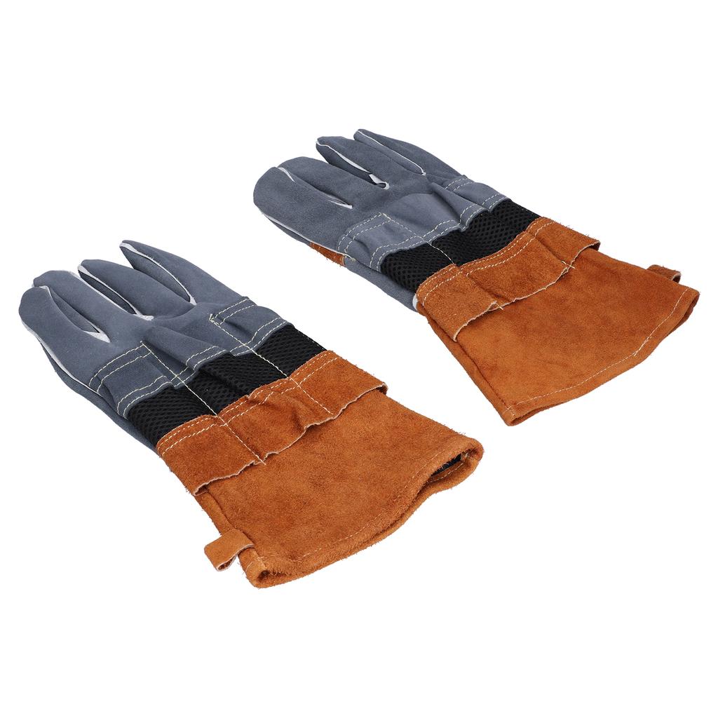 Verbrühschutzhandschuhe Rindsleder Hochtemperatur- und feuerbeständige Schutzhandschuhe für Camping Grill Mikrowelle