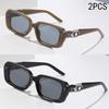 2/3PCS New Square Frame Fashion Items Uv Protection Women's Sunglasses Versatile Outdoor Sun Protection Sunglasses 9656-1