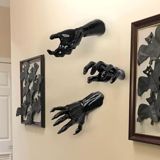 Scary Hand Wall Decor Realistic Halloween Prop Creepy Towel Hanger Spooky Desk Lamp Holder Halloween Party Supplies