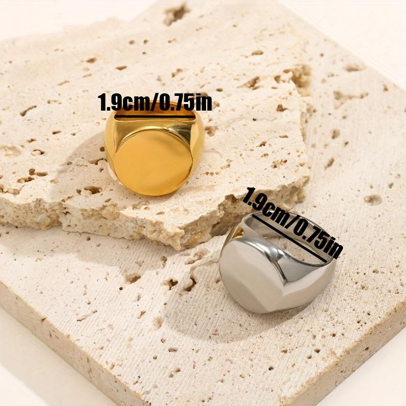 Stainless Steel Ring Casting Smooth Oval Ring Fashion Simple Non-Fading Couple Rings Wholesale