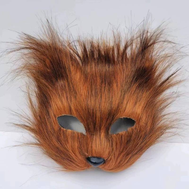 Masquerade Theme Halloween Party Furry Fox Half Mask Animal Cosplay Make Up