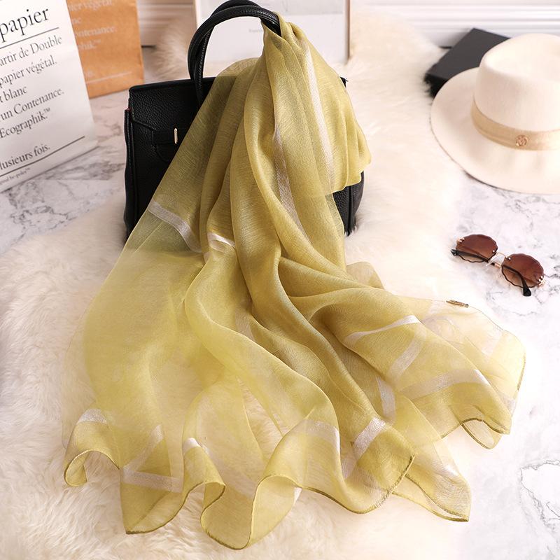 

Designer Summer Women Silk Scarf Fashion Long Shawls Lady Wraps Designer Pashmina Beach Stoles Foulard Female