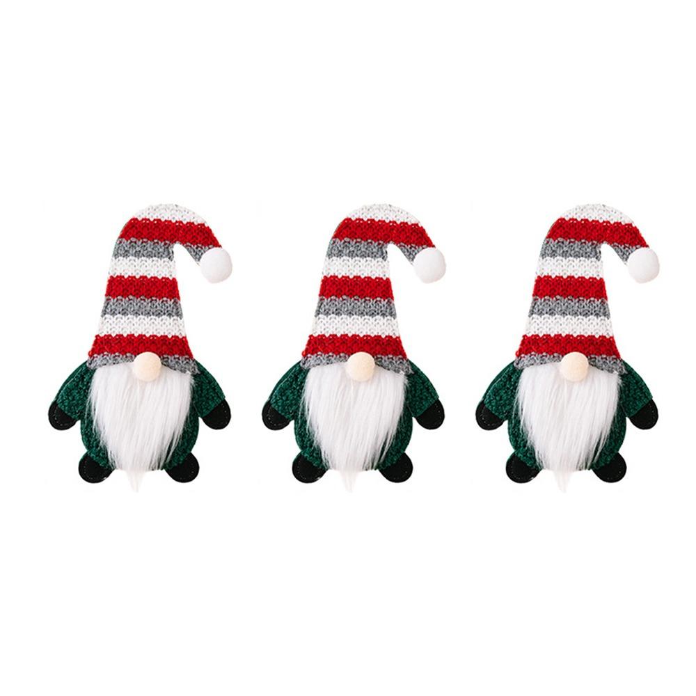3pcs Exquisite Christmas Gnome Cutlery Cover Cartoon Xmas Tableware Storage Bag Home Xmas Decor