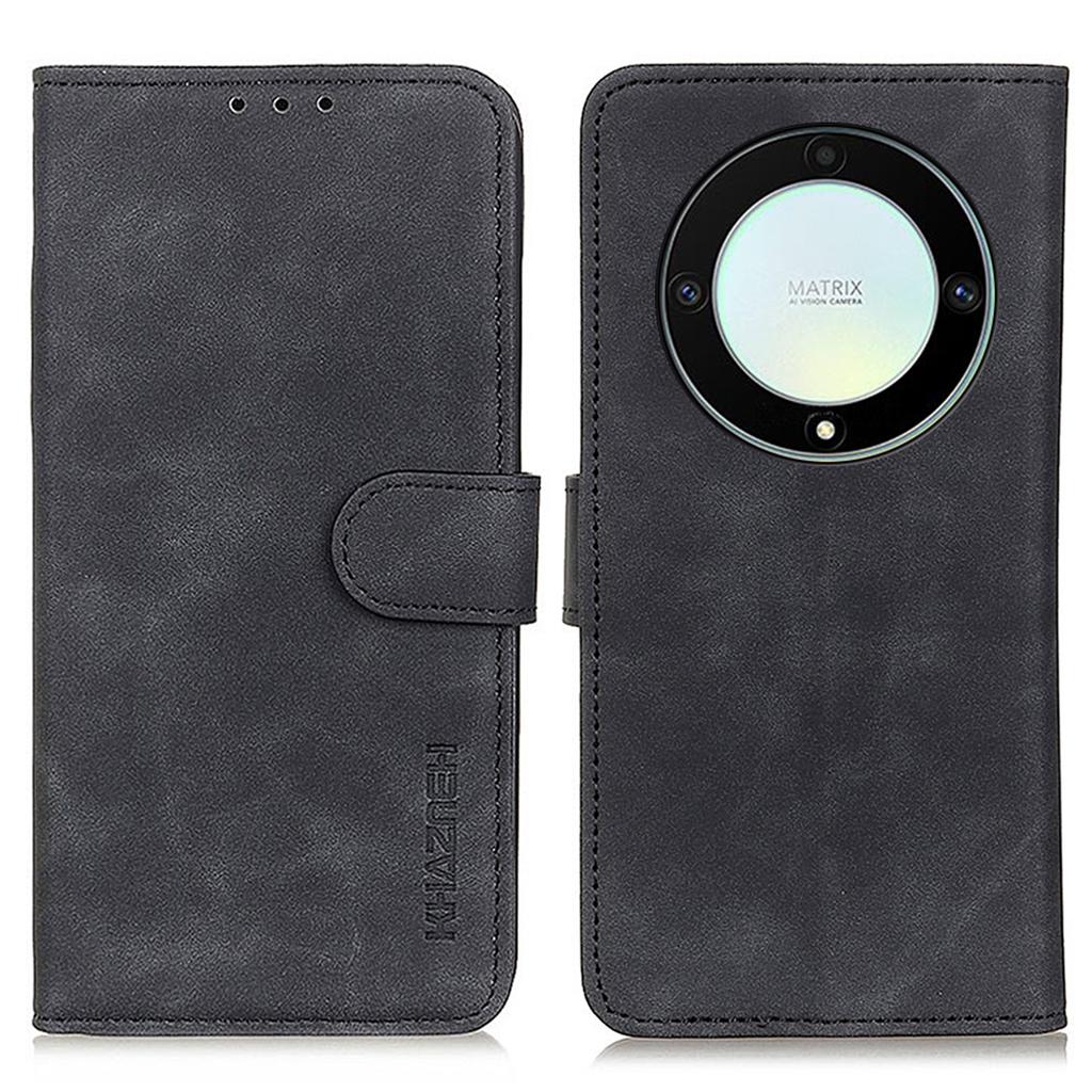 KHAZNEH Leather Phone Case For Honor X9a 5G/Magic5 Lite 5G/X40 5G,Retro Texture Flip Wallet Cover Stand