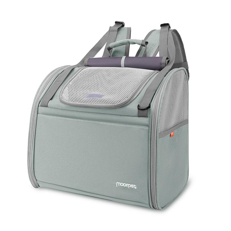 Japanese & Korean Style Pet Backpack: Breathable Sunshade Cat Carrier зелёный
