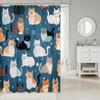 Cat Bath Curtain Kids Cartoon Pet Cats Shower Curtain For Boys Girls Children Cute Kitten Bathroom Shower Curtain Set Decor 3D