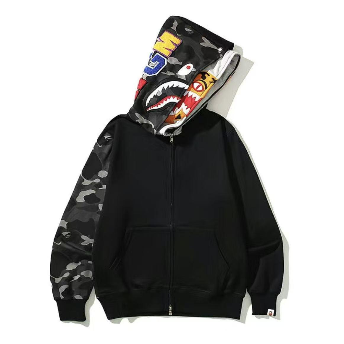 Американская ретро камуфляжная толстовка с капюшоном на молнии - Унисекс осенняя верхняя одежда