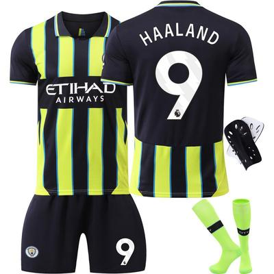 2425 Manchester City Away Shirt No. 9 Harland 17 De Braunet 10 Gralish Football Set