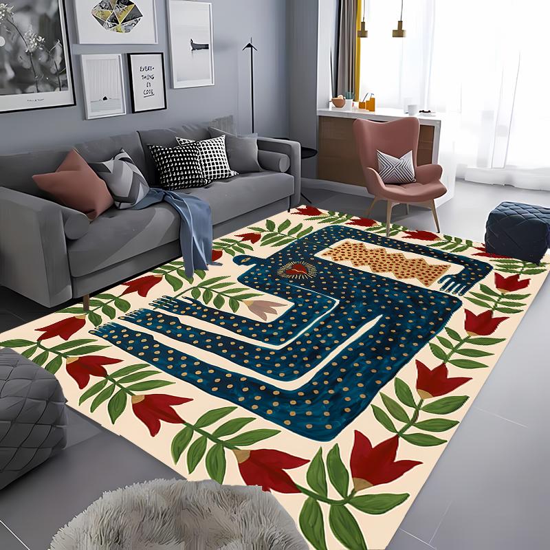 Classic Vintage Art Ancient Egypt Colorful Abstract Animal Area Rugs for Living Room Bedroom SofaDoormat Decor,Kids Non-slip Mat