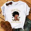 Mode Druck T-shirt Kawaii Melanin T Shirt Frauen Lustige Schwarz Afrikanische Lockige Haare Mädchen Graphic Tees Ästhetischen T-shirt Weibliche Unisex
