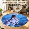 Genshin Impact Personalized Round Rug Support Custom Name, Soft Home Decor Mat